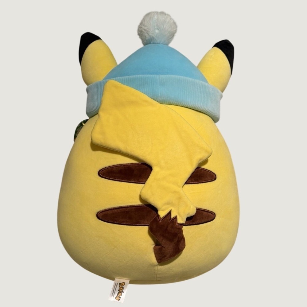 Squishmallows Pikachu Holiday Yellow With Blue Hat Medium Plush - Picture 3 of 4